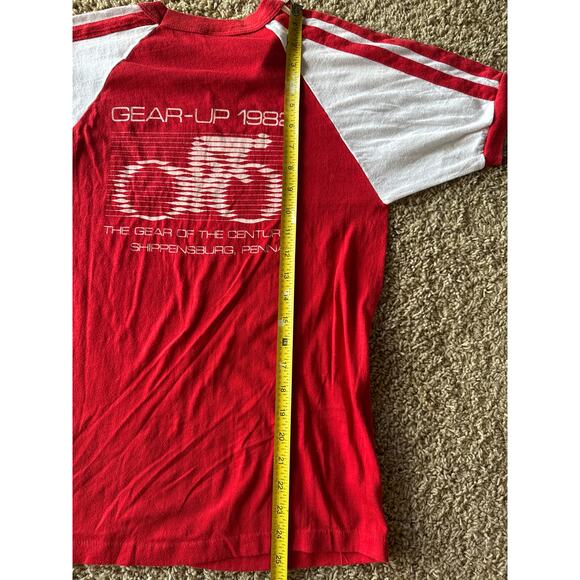 Vintage ‘82 Gear-Up Cycling M College Lane Single Stitched Red Ringer Tee - Picture 7 of 7